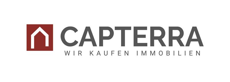 CAPTERRA logo: red square with a white house outline, followed by the text 'CAPTERRA' and the slogan 'WIR KAUFEN IMMOBILIEN'.